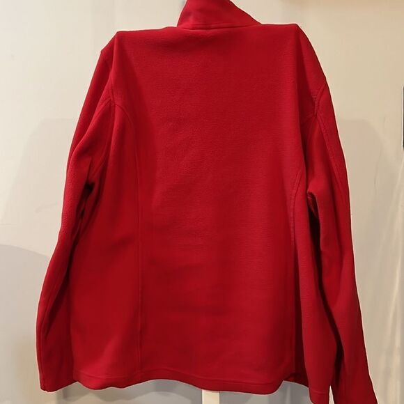 Lands End size large ladies red fleece sweatshirt. - Picture 3 of 5